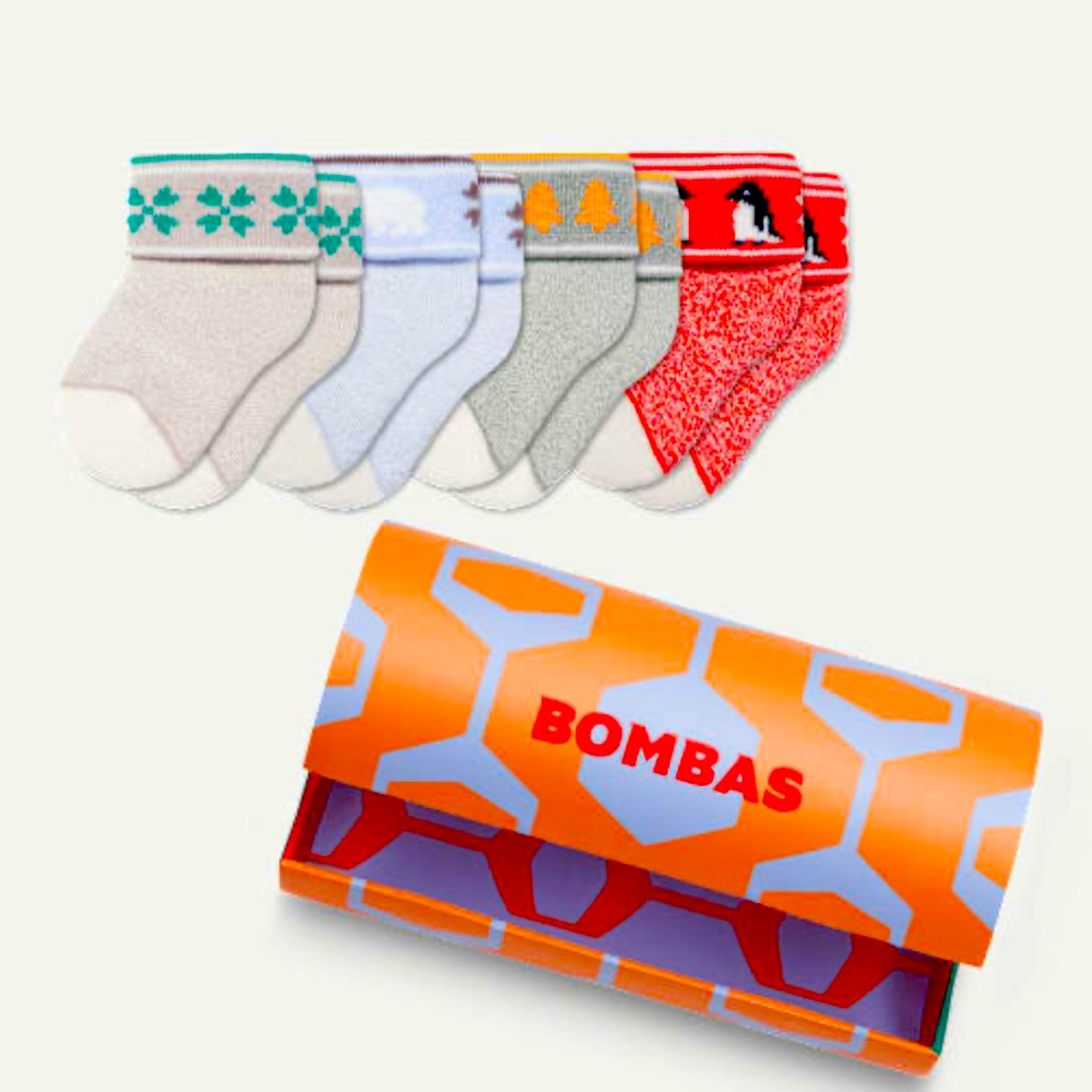 Baby Holiday Calf Sock 4-Pack Gift Box (0-6 Months)🎁❄️☃️🎄🐻🎅🤗